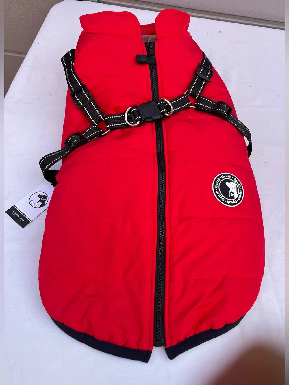 Gyuzh Dog Coat with Harness Puppy Coats Small Dog Harness Jacket Winter Waterpro